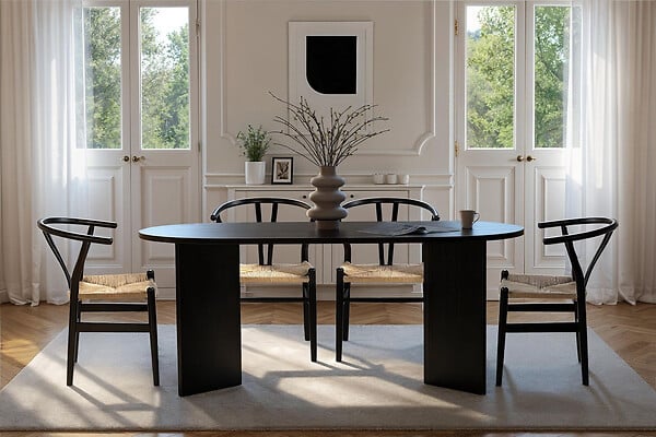 HABITAT ET JARDIN - Table à manger en bois "Sablin" - 180 x 89 x 75 cm - Bois Noir - large