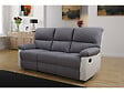 HABITAT ET JARDIN - Canapé relax "Lincoln" - 197 x 89 x 103 cm - 3 places - Blanc / Gris clair - vignette