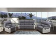 HABITAT ET JARDIN - Canapé relax "Lincoln" - 197 x 89 x 103 cm - 3 places - Blanc / Gris clair - vignette