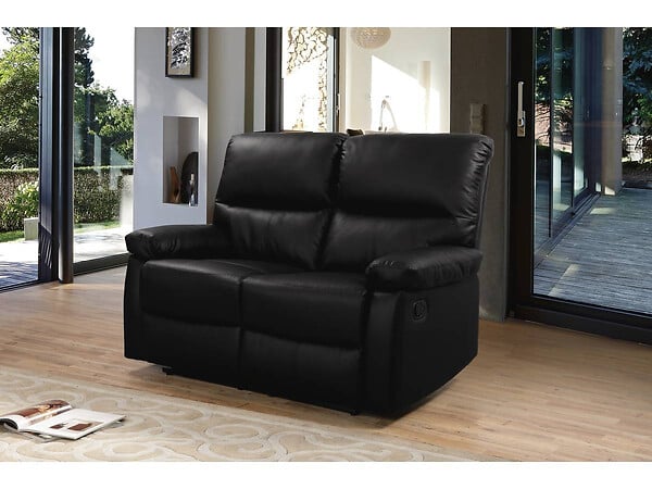 HABITAT ET JARDIN - Canapé relax "Lincoln" - 147 x 89 x 103 cm - 2 places - Noir - large
