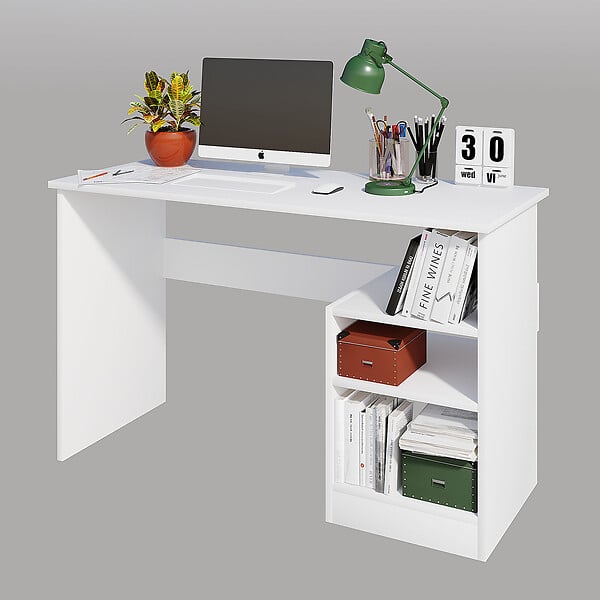 HABITAT ET JARDIN - Bureau en bois "Bahar" - 120 x 50 x 74 cm - Blanc - large