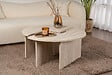 HABITAT ET JARDIN - Table basse en bois "Moira" - 90 x 90 x 41 cm - Travertin - vignette