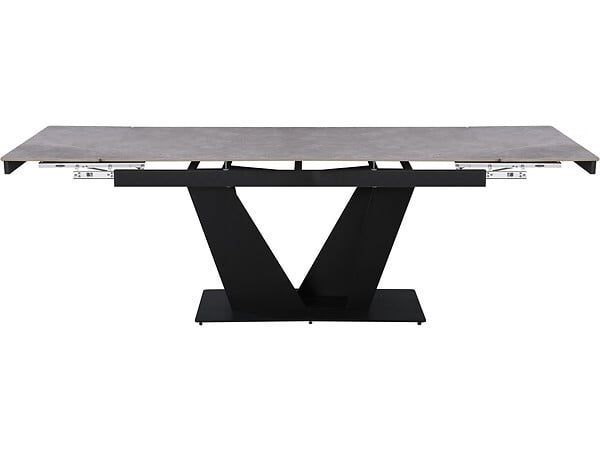 HABITAT ET JARDIN - Table à manger extensible en céramique - 160/240 cm - 6 à 10 personnes "Nova" - Gris marbré - large