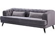 HABITAT ET JARDIN - Canapé fixe en velours "Gloria" - 216 x 86 x 76 cm - 3 places - Gris - vignette