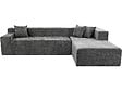 HABITAT ET JARDIN - Canapé d'angle en tissu texturé "Tessaro" - 4 places - Gris - vignette