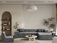 HABITAT ET JARDIN - Canapé d'angle en tissu texturé "Tessaro" - 4 places - Gris - vignette