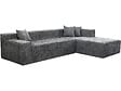 HABITAT ET JARDIN - Canapé d'angle en tissu texturé "Tessaro" - 4 places - Gris - vignette