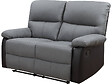 HABITAT ET JARDIN - Canapé relax "Lincoln" - 147 x 89 x 103 cm - 2 places - Noir / Gris foncé - vignette