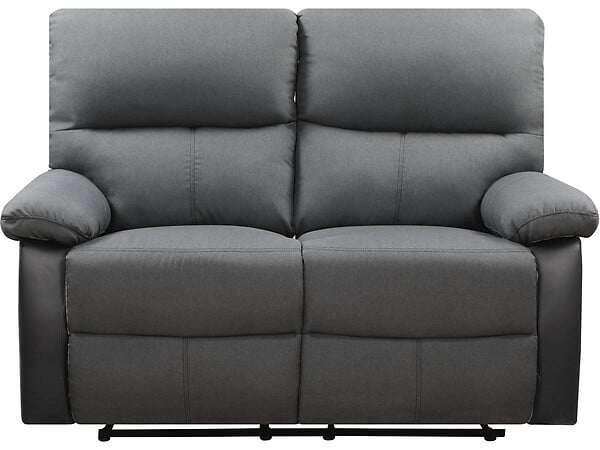 HABITAT ET JARDIN - Canapé relax "Lincoln" - 147 x 89 x 103 cm - 2 places - Noir / Gris foncé - large