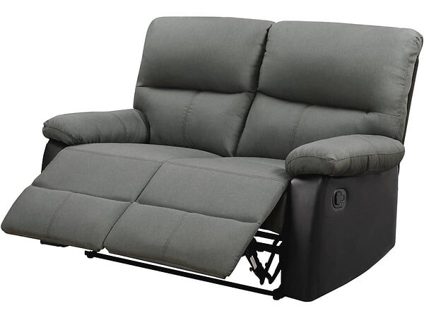 HABITAT ET JARDIN - Canapé relax "Lincoln" - 147 x 89 x 103 cm - 2 places - Noir / Gris foncé - large