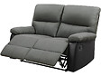 HABITAT ET JARDIN - Canapé relax "Lincoln" - 147 x 89 x 103 cm - 2 places - Noir / Gris foncé - vignette