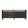 HABITAT ET JARDIN - Buffet en bois "Milan" - 180 x 35 x 78 cm - Noyer Anthracite - vignette