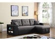 HABITAT ET JARDIN - Canapé d'angle convertible/réversible "Axel" - 3 places - Noir/Gris - vignette