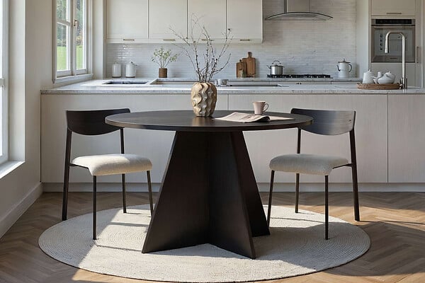 HABITAT ET JARDIN - Table à manger en bois "Virella" - 120 x 120 x 75 cm - Bois Noir - large
