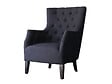 HABITAT ET JARDIN - Fauteuil Scandinave Tissu "Duchesse" - 76 x 83 x 100,5 cm - Noir - vignette