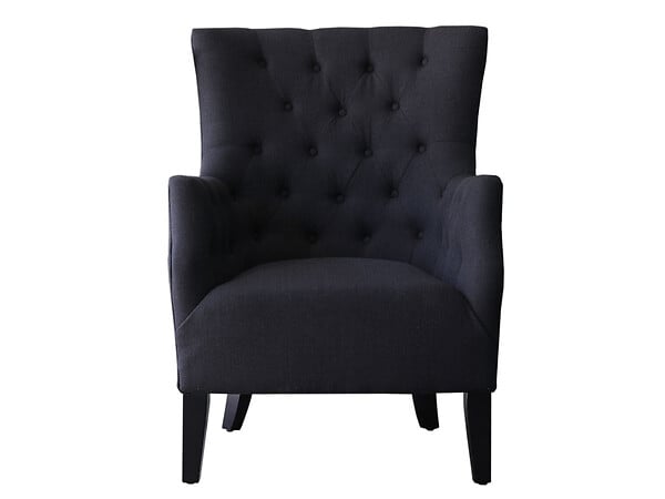 HABITAT ET JARDIN - Fauteuil Scandinave Tissu "Duchesse" - 76 x 83 x 100,5 cm - Noir - large