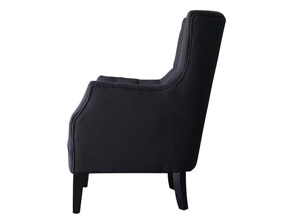 HABITAT ET JARDIN - Fauteuil Scandinave Tissu "Duchesse" - 76 x 83 x 100,5 cm - Noir - large