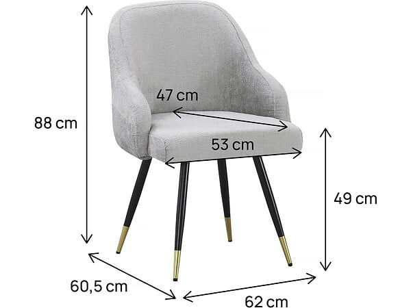 HABITAT ET JARDIN - Lot de 2 chaises en tissu "Harmony" - 54 x 57 x 90 cm - Beige - large