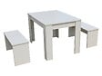 HABITAT ET JARDIN - Table avec 2 bancs "Tino" - 110 x 74 x 70 cm - Blanc - vignette