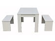 HABITAT ET JARDIN - Table avec 2 bancs "Tino" - 110 x 74 x 70 cm - Blanc - vignette