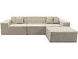 HABITAT ET JARDIN - Canapé droit modulable avec ottoman en tissu texturé "Lusso" - 4 places - Beige - vignette