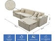 HABITAT ET JARDIN - Canapé droit modulable avec ottoman en tissu texturé "Lusso" - 4 places - Beige - vignette