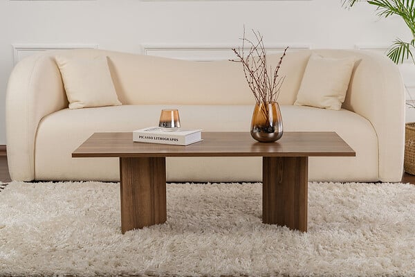 HABITAT ET JARDIN - Table basse en bois "Sabin" - 60 x 119 x 40 cm - Noyer - large