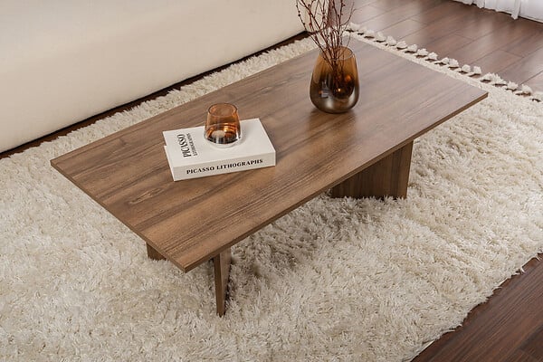 HABITAT ET JARDIN - Table basse en bois "Sabin" - 60 x 119 x 40 cm - Noyer - large