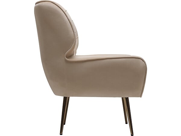 HABITAT ET JARDIN - Fauteuil en velours "Austin" - 79 x 71 x 79.5 cm - Beige - large