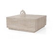HABITAT ET JARDIN - Table basse en bois "Lizbon" - 90 x 90 x 35 cm - Travertin - vignette