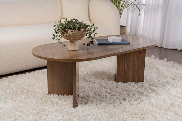 HABITAT ET JARDIN - Table basse en bois "Sable" - 60 x 119 x 40 cm - Noyer - large