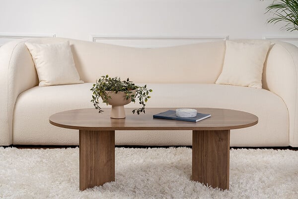 HABITAT ET JARDIN - Table basse en bois "Sable" - 60 x 119 x 40 cm - Noyer - large