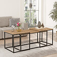 HABITAT ET JARDIN - Lot de 3 tables basse en bois "VG9" - 90 x 45 x 44 cm - Pin Atlantique - vignette