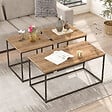HABITAT ET JARDIN - Lot de 3 tables basse en bois "VG9" - 90 x 45 x 44 cm - Pin Atlantique - vignette
