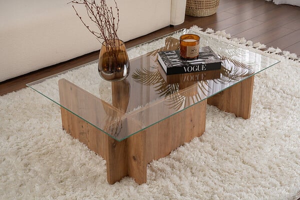 HABITAT ET JARDIN - Table basse en bois "Flavio" - 105 x 65 x 30 cm - Pin atlantique - large