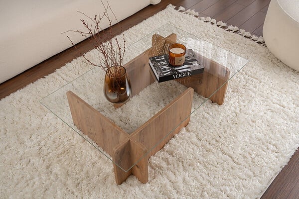 HABITAT ET JARDIN - Table basse en bois "Flavio" - 105 x 65 x 30 cm - Pin atlantique - large