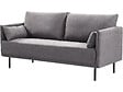 HABITAT ET JARDIN - Canapé fixe tissu "Rudy" - 180.5 x 78 x 52 cm - 3 places - Gris foncé - vignette