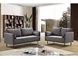 HABITAT ET JARDIN - Canapé fixe tissu "Rudy" - 180.5 x 78 x 52 cm - 3 places - Gris foncé - vignette