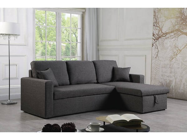HABITAT ET JARDIN - Canapé d'angle convertible/ réversible avec coffre "Alain" - 3 places - Gris - large
