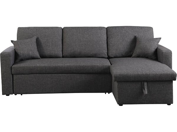 HABITAT ET JARDIN - Canapé d'angle convertible/ réversible avec coffre "Alain" - 3 places - Gris - large
