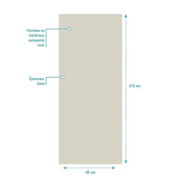 AURLANE - Panneau Mural Finition Aluminium Ivoire 90 x 210 cm - WALL'IT IVOIRE - large