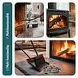 VOUNOT - Porte buches cheminee avec 4 outils en metal noir - vignette