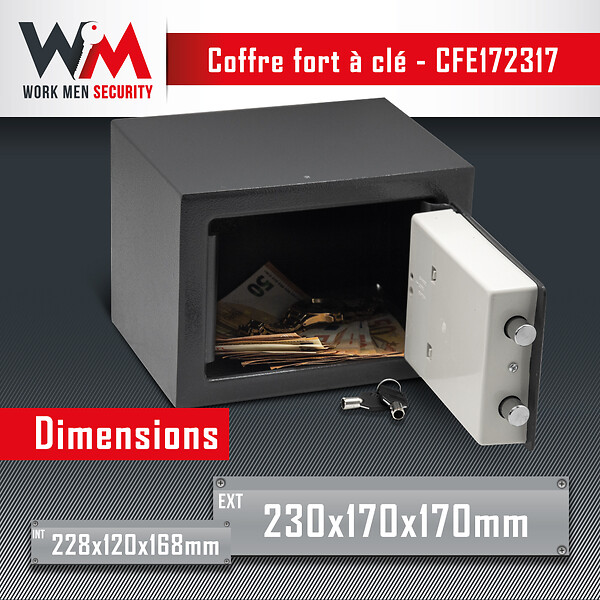 WORK MEN - Coffre fort électronique 23x17x17cm - Work Men - large