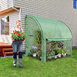 VOUNOT - Serre de jardin hivernage murale adossee avec bache PE 200x100x180cm vert - vignette