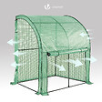 VOUNOT - Serre de jardin hivernage murale adossee avec bache PE 200x100x180cm vert - vignette