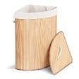 VOUNOT - Panier a linge en bambou d’angle avec couvercle 58L - vignette