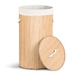 VOUNOT - Panier a linge en bambou rond avec couvercle 58L - vignette