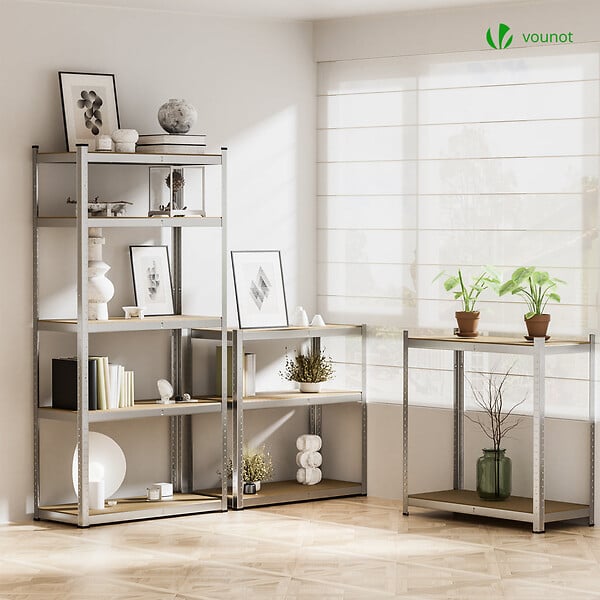 VOUNOT - Lot de 2 Etagères de rangement renforcees charge extra lourde à 5 niveaux 90x40x180cm - large