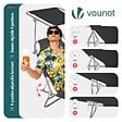 VOUNOT - Lot de 2 chaise longue pliante avec pare soleil noir - vignette