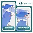 VOUNOT - Chaise longue pliante avec pare soleil bleu - vignette